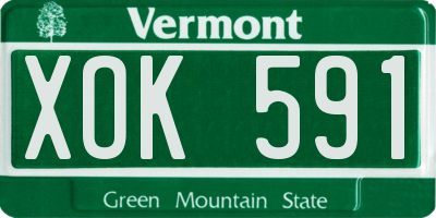 VT license plate XOK591