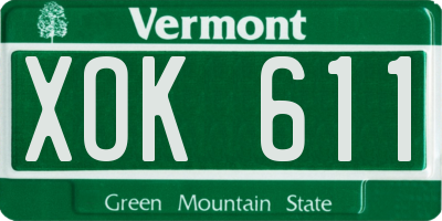VT license plate XOK611
