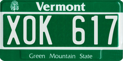 VT license plate XOK617