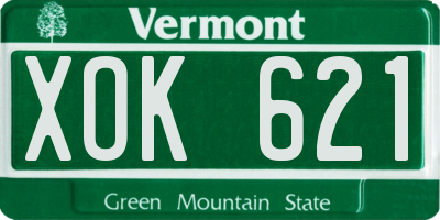 VT license plate XOK621