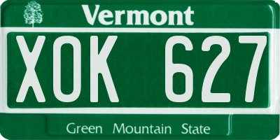 VT license plate XOK627