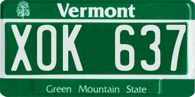VT license plate XOK637