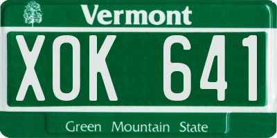 VT license plate XOK641