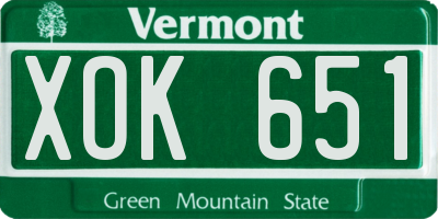 VT license plate XOK651