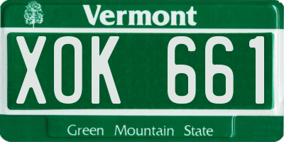 VT license plate XOK661