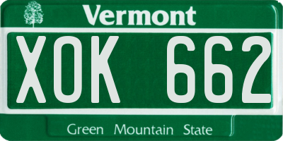 VT license plate XOK662