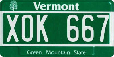 VT license plate XOK667