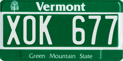 VT license plate XOK677