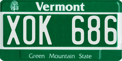 VT license plate XOK686