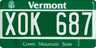 VT license plate XOK687