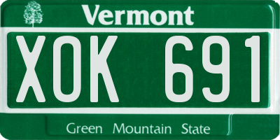 VT license plate XOK691