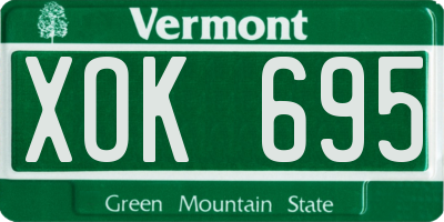 VT license plate XOK695