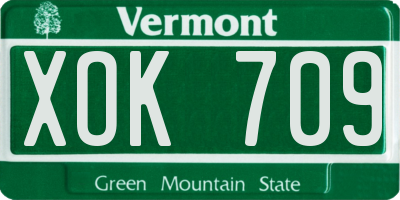 VT license plate XOK709