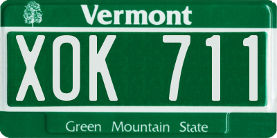 VT license plate XOK711