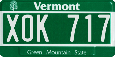 VT license plate XOK717