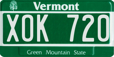 VT license plate XOK720