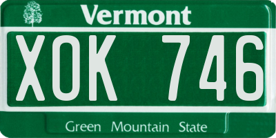VT license plate XOK746