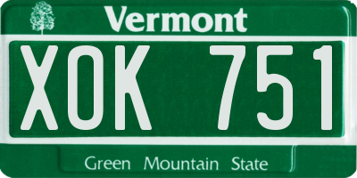 VT license plate XOK751