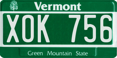 VT license plate XOK756
