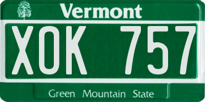 VT license plate XOK757