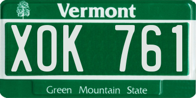 VT license plate XOK761