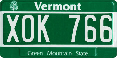 VT license plate XOK766