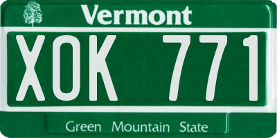VT license plate XOK771
