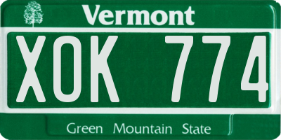 VT license plate XOK774
