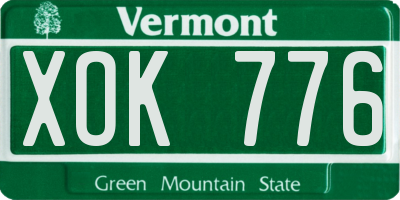 VT license plate XOK776