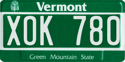 VT license plate XOK780