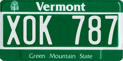 VT license plate XOK787