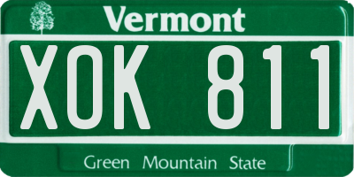 VT license plate XOK811