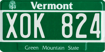 VT license plate XOK824