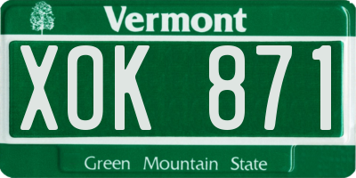 VT license plate XOK871