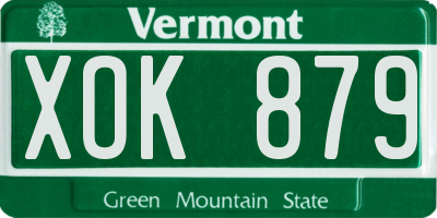 VT license plate XOK879
