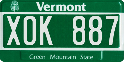 VT license plate XOK887