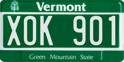 VT license plate XOK901