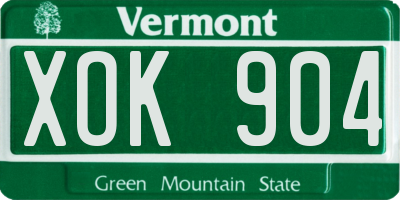 VT license plate XOK904