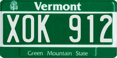 VT license plate XOK912