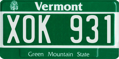 VT license plate XOK931