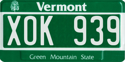 VT license plate XOK939