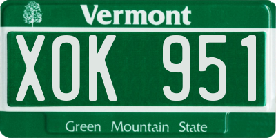 VT license plate XOK951