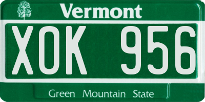 VT license plate XOK956