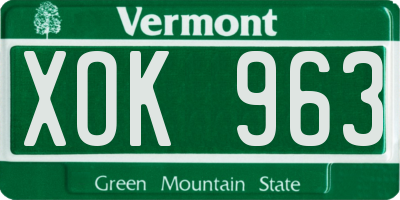 VT license plate XOK963