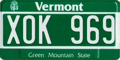 VT license plate XOK969