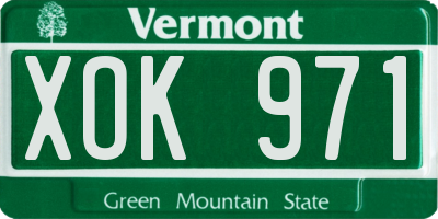 VT license plate XOK971