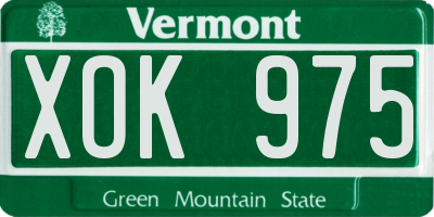 VT license plate XOK975