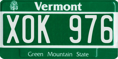 VT license plate XOK976