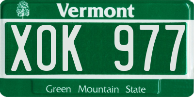 VT license plate XOK977