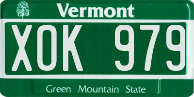 VT license plate XOK979